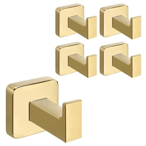 NearMoon SUS304 Stainless Steel Bath Towel Hooks - 3 Pack (Brushed Nickel) — Chrome Gold