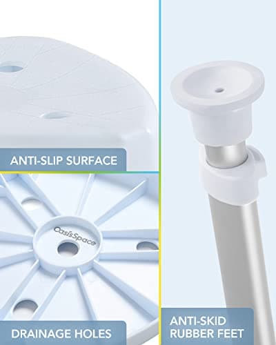 Adjustable Corner Shower Stool for Adults - Spa Seat for Small Shower