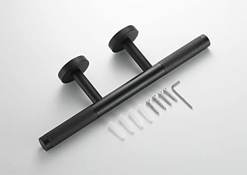 SPA Wall Mounted Foot Rest for Leg Shaving, Knurled Brass Bar, Matte Black