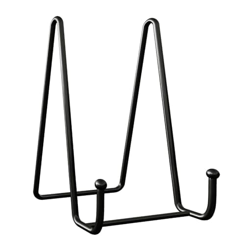 2 Pack 4 Inch Gold Metal Plate Stands for Books & Decorative Art- Table & Party Displays — Black