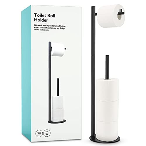 Standing Toilet Paper Holder with Storage - For Bathroom