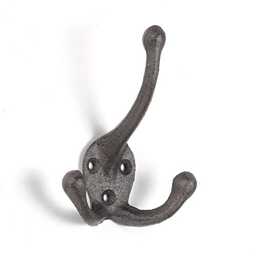 Ambipolar 5-Pack TriLeg Antique Black Wall Hooks for Mudroom, Hat Rack