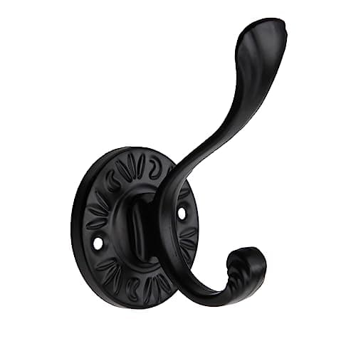 5pcs Matte Black Coat Hooks & Towel Bars for Bathrooms & Entryway — black_02
