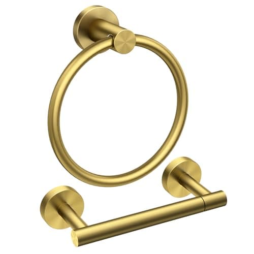 Matte Black Bathroom Hardware Set for RV or Bathroom — Dark Gold