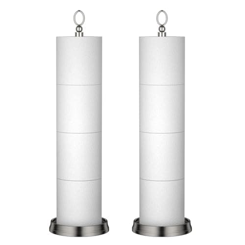 Chrome Heavy Duty Toilet Paper Holder with Reserve Function — Brushed Nickel-2pcs