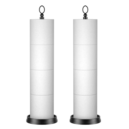 Chrome Heavy Duty Toilet Paper Holder with Reserve Function — Matte Black-2pcs
