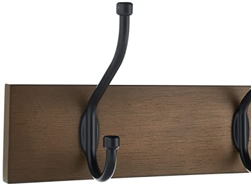 Amazon Basics Rectangular 5-Hook Farmhouse Coat Rack, Barnwood