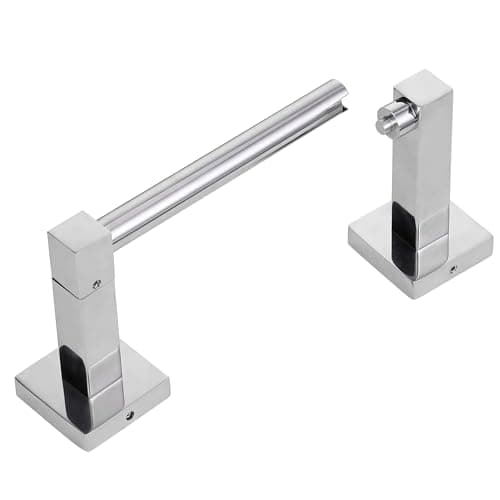 Brushed Nickel Double Post Pivoting Toilet Paper Holder Hangers Stainless Steel Wall Mount Stand — Chrome