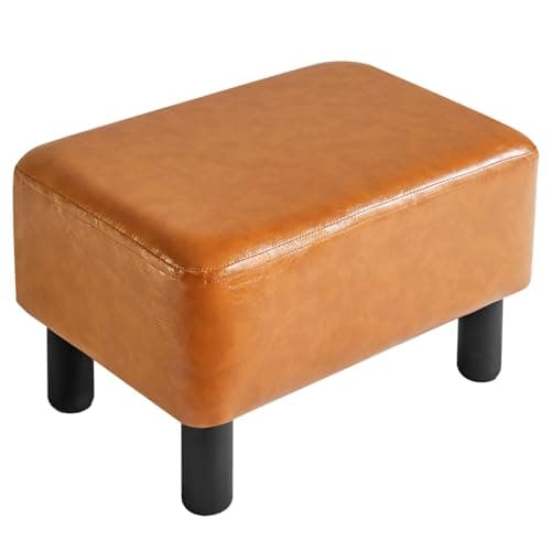 IBUYKE Black Padded 16.54" Rectangular Footstool RF-BD210 — Dark Orange