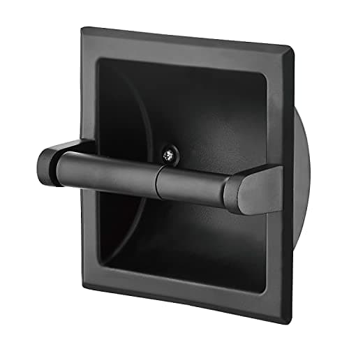 Stainless Steel Recessed Toilet Paper Holder, Brushed Nickel, Wall Mount — A - Black