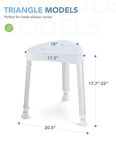Adjustable Corner Shower Stool for Adults - Spa Seat for Small Shower