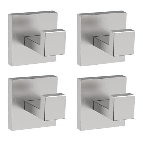 304 Stainless Steel Matte Black 4-Pack Wall Mount Towel Holder for Bathroom Kitchen Garage — Brushed Nickel