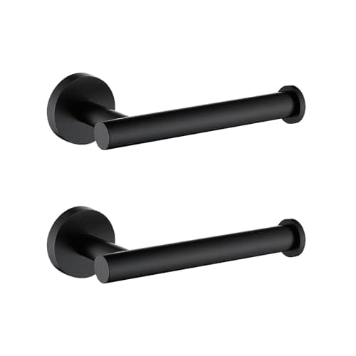 Modern Brushed Nickel Toilet Paper Holder for Bathroom or Kitchen - Wall Mount Stainless Steel Dispenser — Matte Black