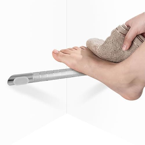 Black Wall-Mounted Stainless Steel Shower Foot Rest for Leg Shaving… — GH-15-silvery