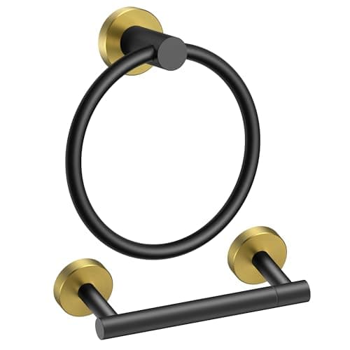 Matte Black Bathroom Hardware Set for RV or Bathroom — Black Gold