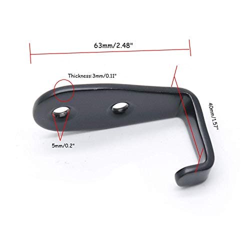 8 Pack Black Heavy Duty Wall Hooks for Coat Hats Robes (8 Pcs)
