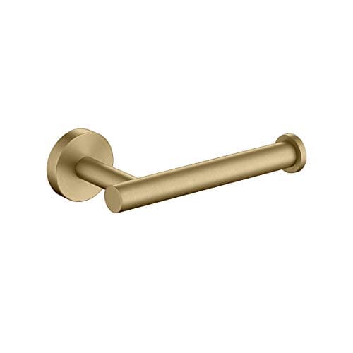 Modern Brushed Nickel Toilet Paper Holder for Bathroom or Kitchen - Wall Mount Stainless Steel Dispenser — Brushed Gold