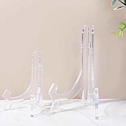 Clear Acrylic Plate Stand, 2 Pieces 4.4/6.4-Inch Display Easels