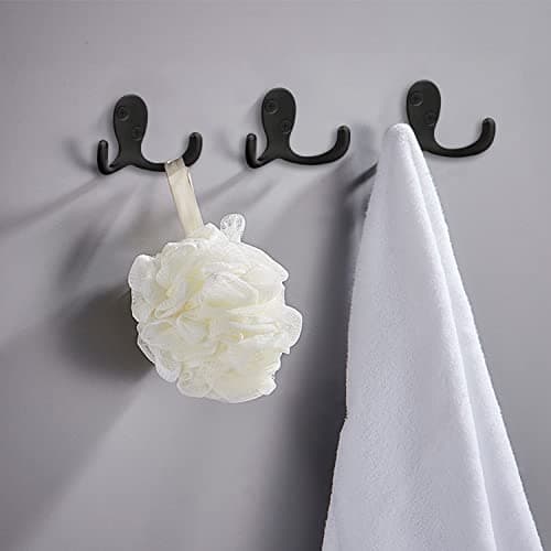 14 Pack Heavy Duty Double Prong Coat Hooks Wall Mounted with Screws for Hanging Items