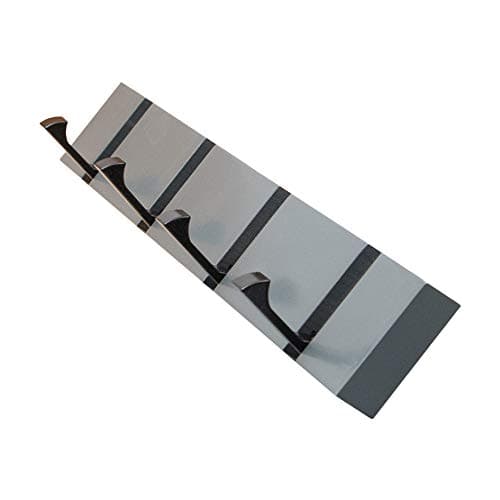 Space-Saving Wall-Mounted Coat Rack with 4 Hooks - White — Gray