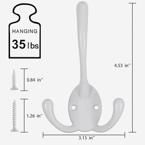 5 Pack Heavy Duty Black Wall Mount Coat Hooks Decorative for Bath and Kitchen