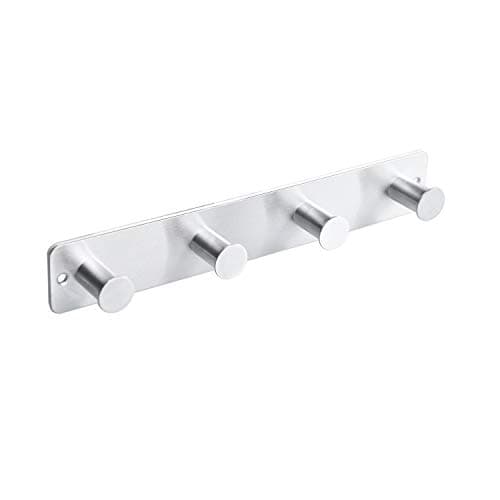 Stainless Steel Coat Rack Hooks for Wall with 4 Heavy Duty Hooks