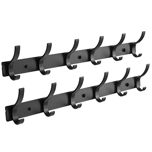 Wall Mount Coat Hooks Set for Hanging - Pack of 2