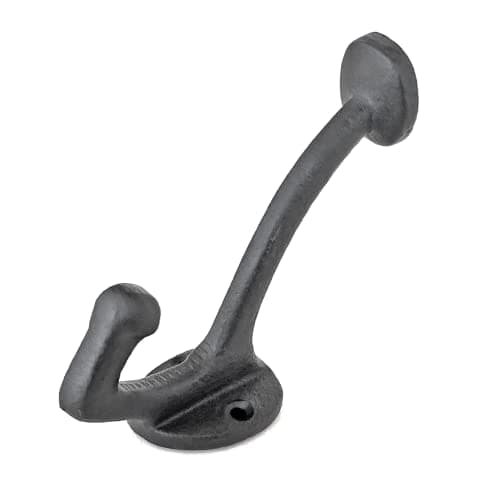 Ambipolar 5-Pack Black Iron Wall Hooks for Coats & More Black