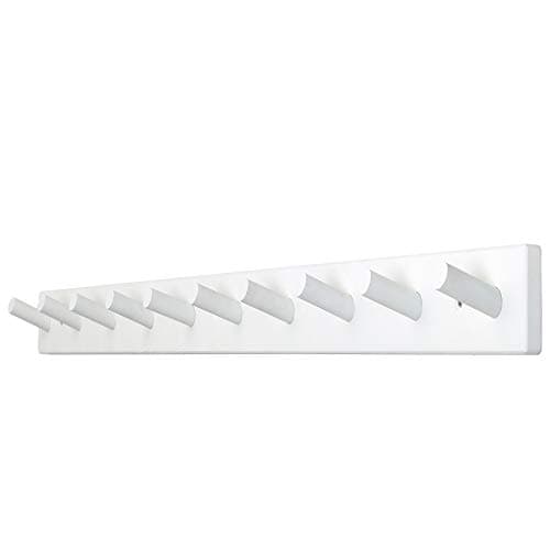 WEBI Wall Mounted Coat Rack with 5 Hooks, Black — White