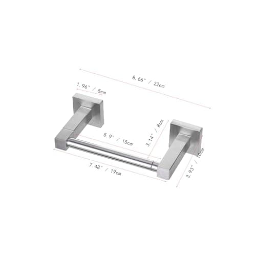 Brushed Nickel Double Post Pivoting Toilet Paper Holder Hangers Stainless Steel Wall Mount Stand