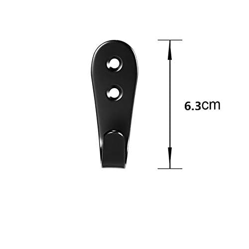 8 Pack Black Heavy Duty Wall Hooks for Coat Hats Robes (8 Pcs)