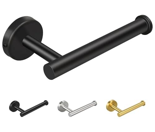 Matte Black SUS304 Stainless Steel Wall-Mounted Toilet Paper Holder (1pc)