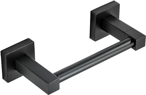 Black Wall-Mounted Toilet Paper Holder for Bathroom — Matte Black