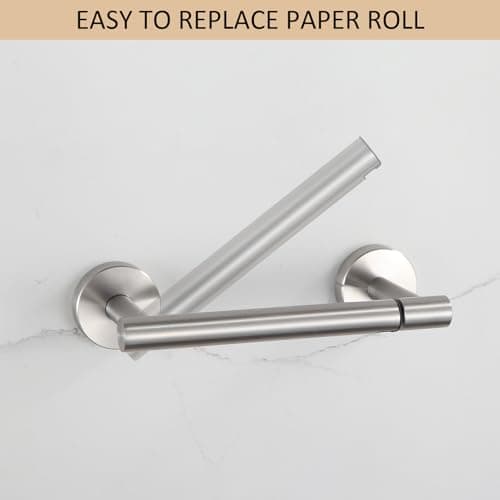 Nickel Toilet Paper Holder: Wall Mount, Double Post for Bathroom RV