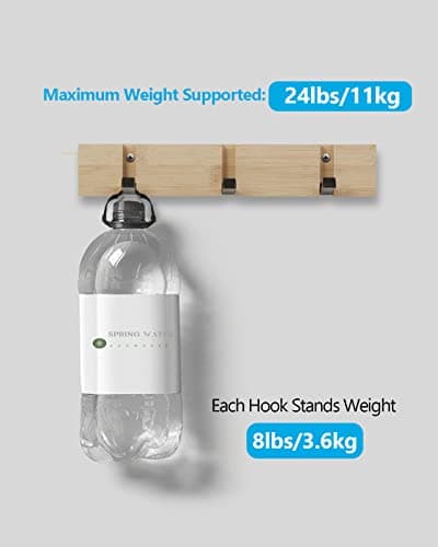Wall Mount Coat Rack with Retractable Hooks for Home Use