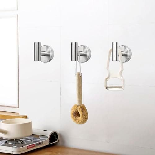 TocTen Brushed Nickel 5 Pack SUS 304 Stainless Steel Towel Hook for Bathroom Kitchen