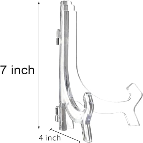 Hestya 6 Pack 7 Inch Acrylic Display Stand, Clear Plate & Photo Holder