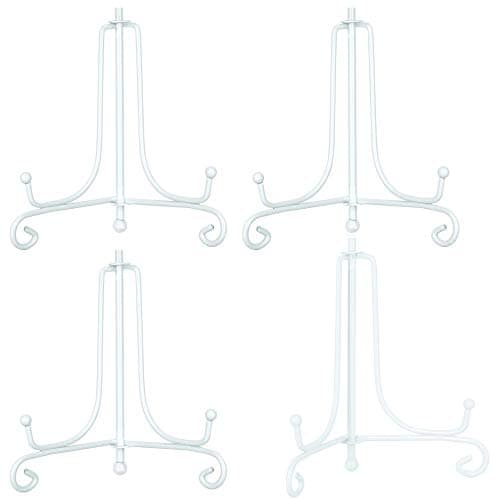 LIONWEI 4 Inch White IronPlate Stand Holder for Plates and Photos, 4pcs