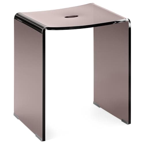 Navaris Black Acrylic Shower Bench - Waterproof 17.1" x 14.6" x 11" Seat — Grey