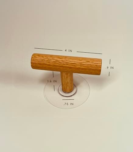 Sturdy Natural Oak Wooden Coat Hooks, Holds Up to 7lbs - Pack of 5