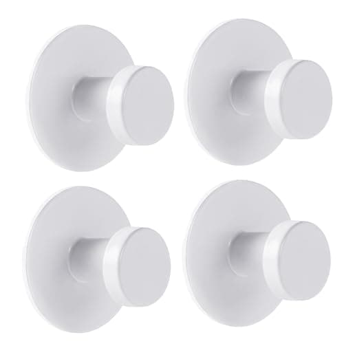 Bathroom Wall Towel Hooks - Stainless Steel, Up to 12LB, Matte Black — white 4pcs