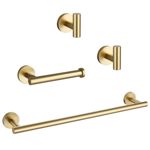 Lairuier 4-Piece Bathroom Hardware Set in Brushed Gold — 4ps Brushed Gold