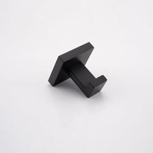 4 Pack Matte Black Stainless Steel Towel Hooks, Space-Saving for Bathroom, Bedroom or Kitchen