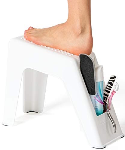 Grey Shower Foot Rest - Pedicure Stand - (Supplies Not Included) — White