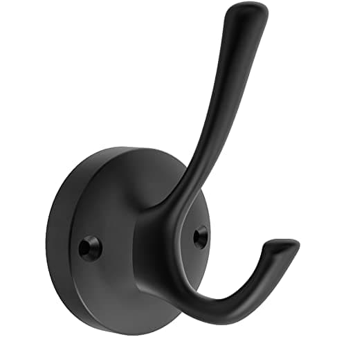 4 Pack Brushed Nickel Heavy Duty Wall Hooks for Coat Towels Bathrooms Garage — Black