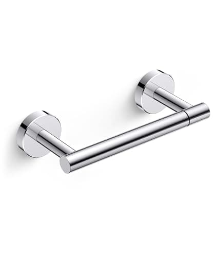 FORIOUS Matte Black Wall-Mounted Toilet Paper Holder — Chrome