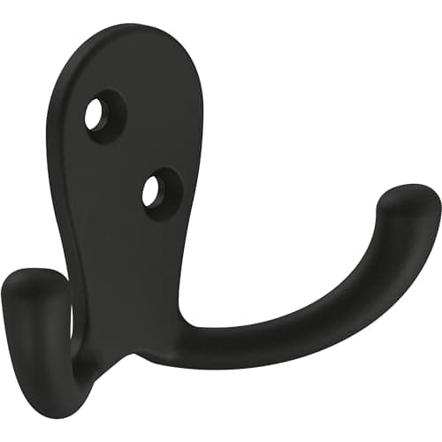 Franklin Brass Double Wall Hooks 10-Pack Matte Black Wall Mount Hangers