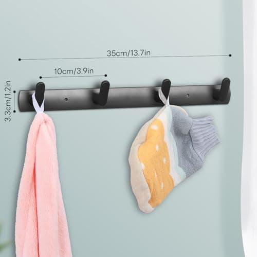Multifunctional Robe Towel Hooks for Closets, Bathrooms, Hallways (Grey-4 Hooks)