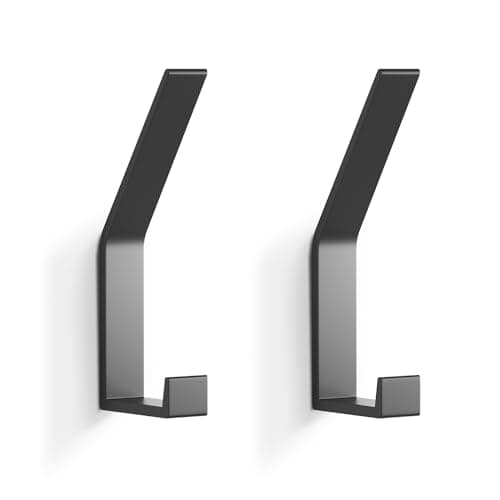 Black Wall Mount Coat Rack Hooks, 4Packs, Bath Towel Rope for Kitchen, Foyers & Bedrooms — Black