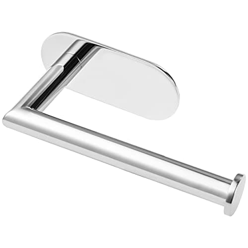 Matte Black Wall Mount Toilet Paper Holder for Bathroom — Adhesive-chrome
